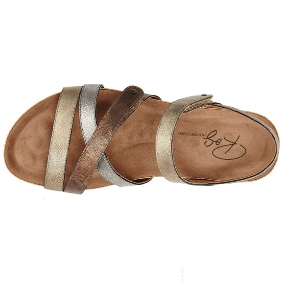 Ros Hommerson Pool Women's Sandal Metallic Multileather Shoe US Size 10W - Picture 2 of 6